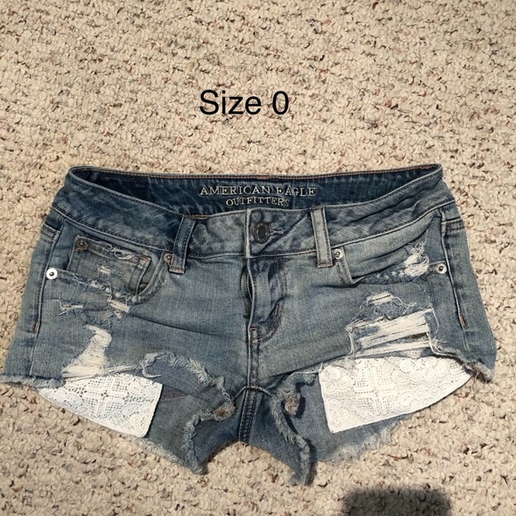 AEO - Laced Denim Shorts - Picture 1 of 1